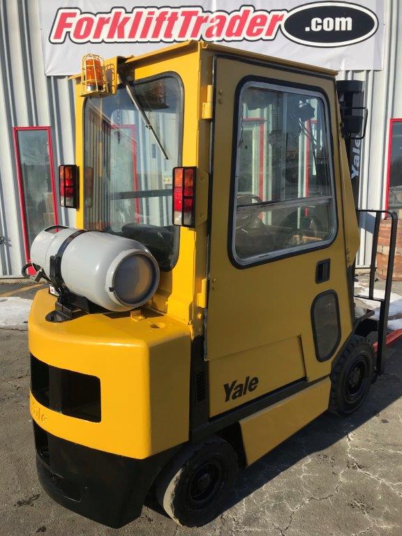 Yellow yale forklift with 189" lift height for sale